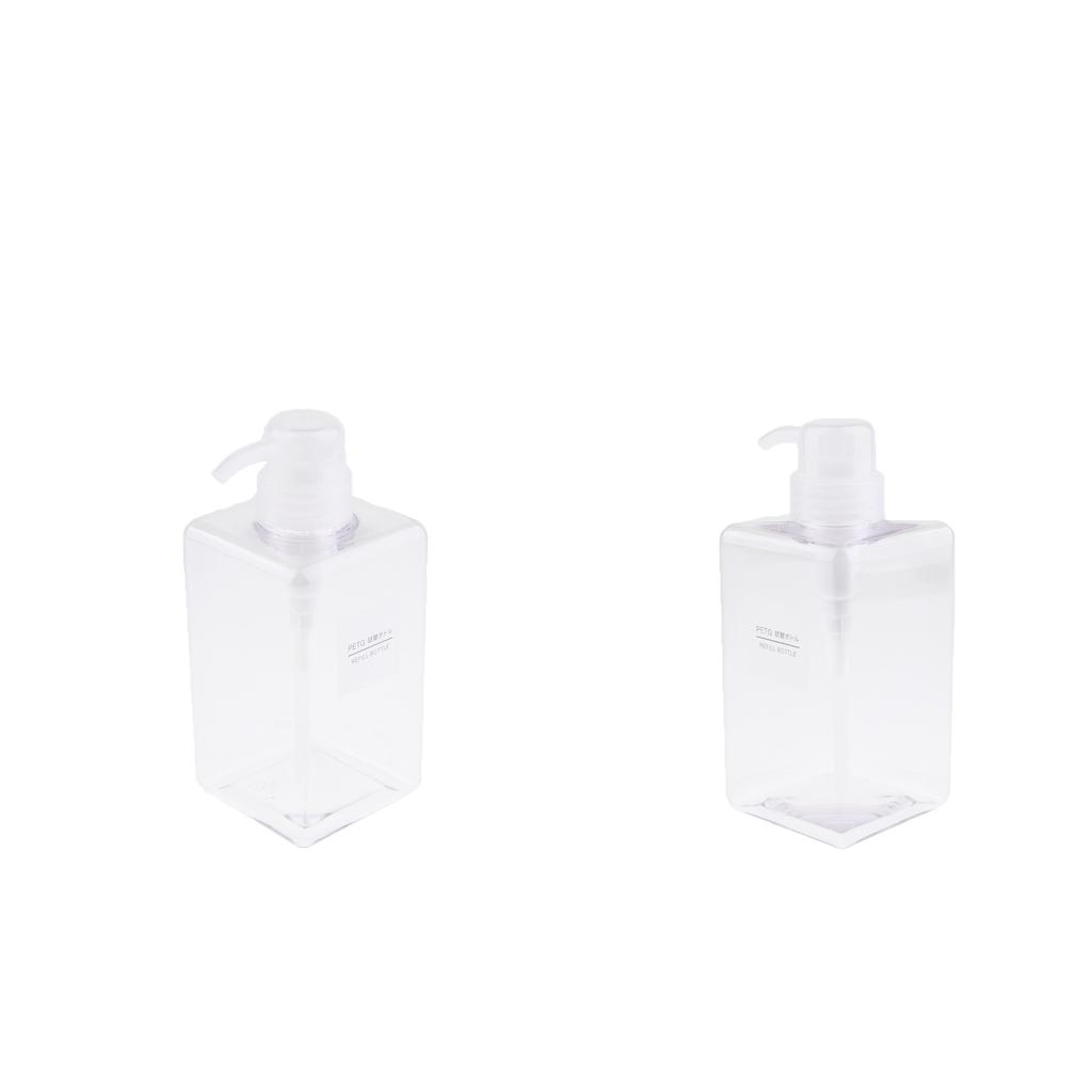 2Pcs Foaming Soap Dispenser Cosmetic Containers Bottle  Transparent 450ml