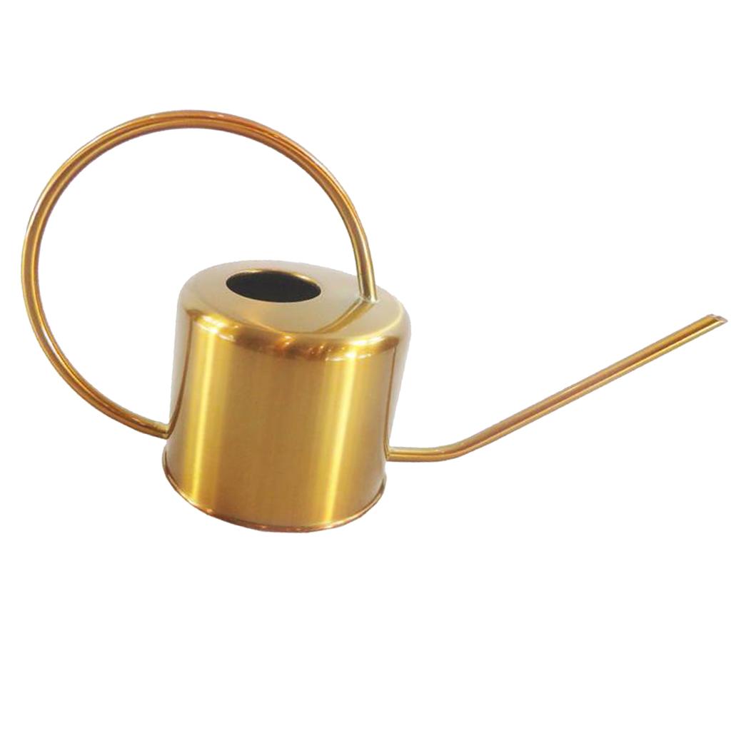 2 Pieces Houseplant Long Spout Watering Can Golden Modern Style 900ml