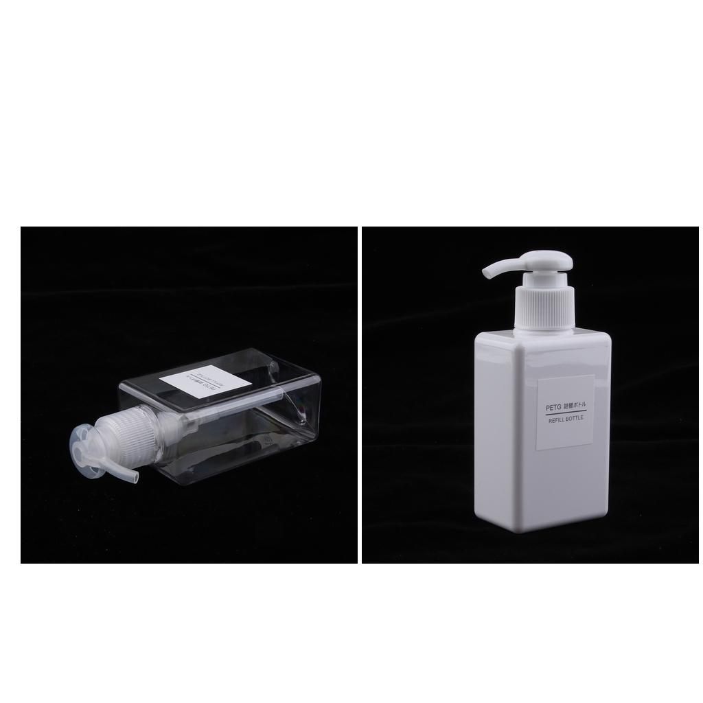 2pc PETG Dispenser Bottle Portable Soap Bottle Containers Bottle Clear+White