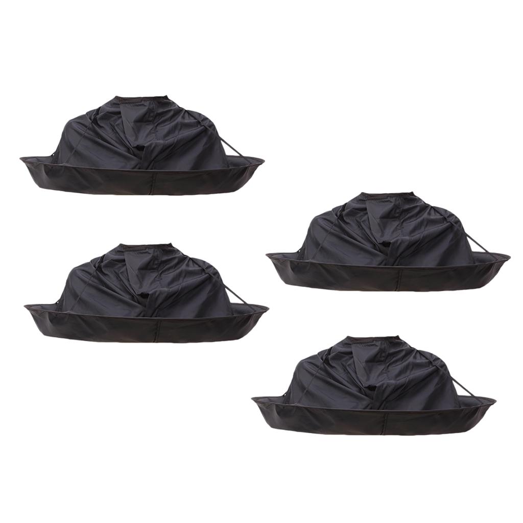 4x Pro Hair Cutting Cape Hair Catcher Hairdressing Umbrella Cloak Kit Black