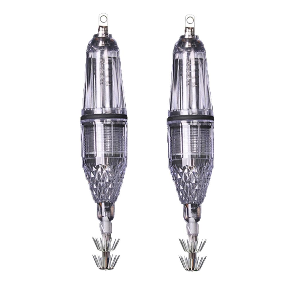 2x Luminous Octopus Squid Jig Hook 12cm Saltwater Fishing Lure Bait