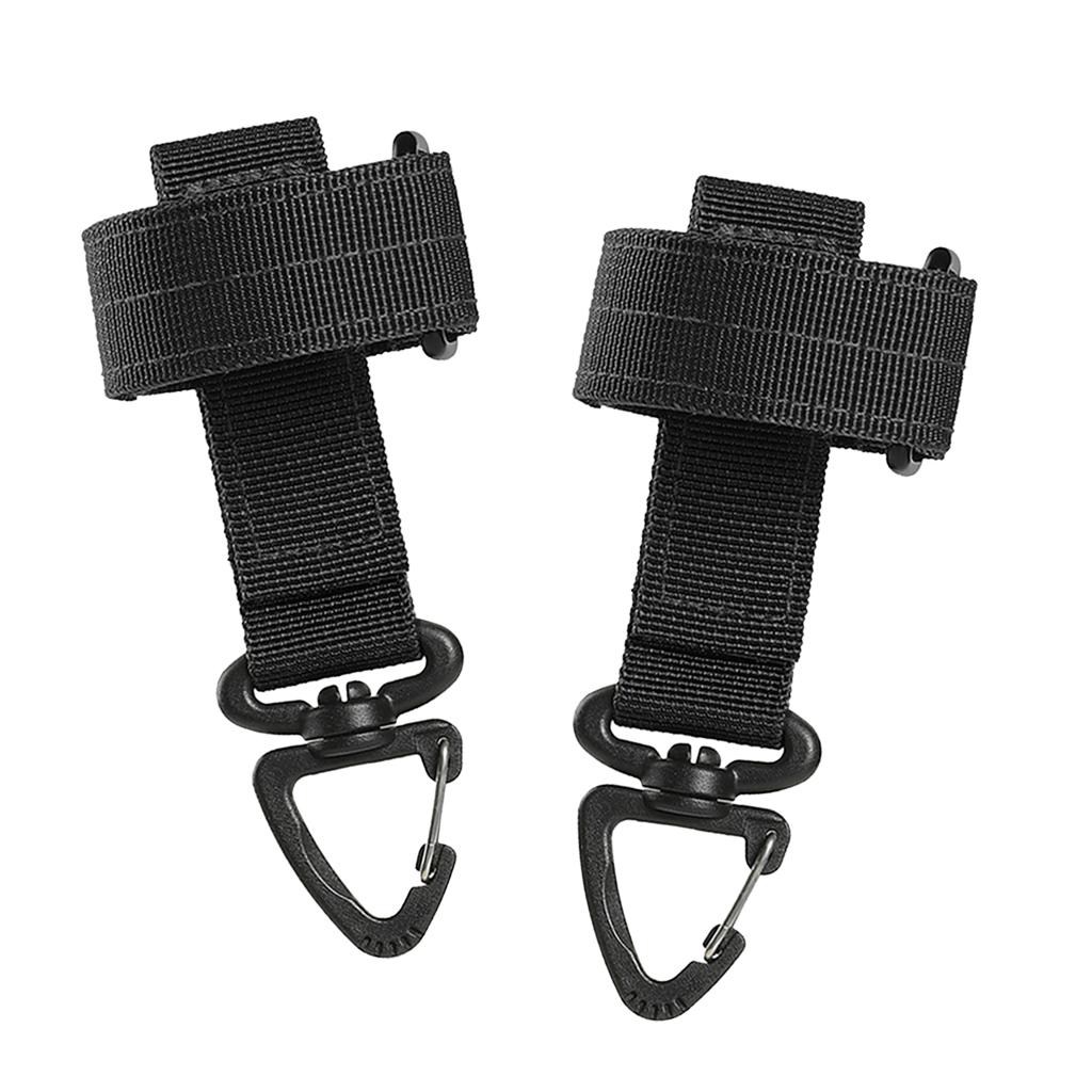2pcs Glove Holder Strap Grabber Hiking Climbing Belt Rope Hanger Hook Black