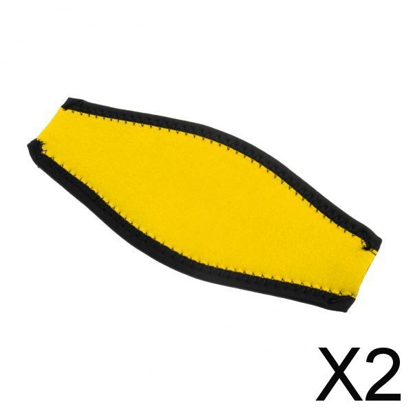 2xScuba Diving Snorkel Mask Neoprene Cover Padded Protection Strap Yellow
