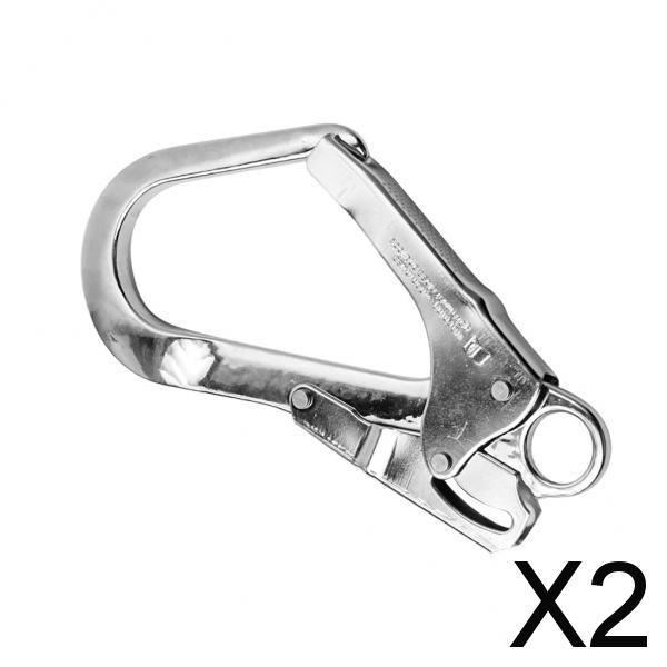 2xHeavy Duty Rock Climbing Fall Protection Safety Lanyard Snap Clip Hook 25KN