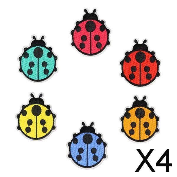 4x6pcs Ladybird Embroidery Patches Cloth Sticker Sewing Clothes Applique