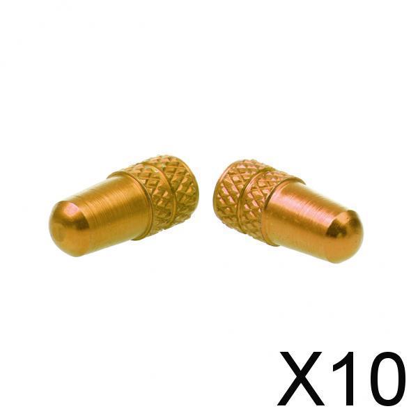 10x2pcs Cycling MTB Bike Aluminum Alloy Presta Valve Cap Dust Cover Gold