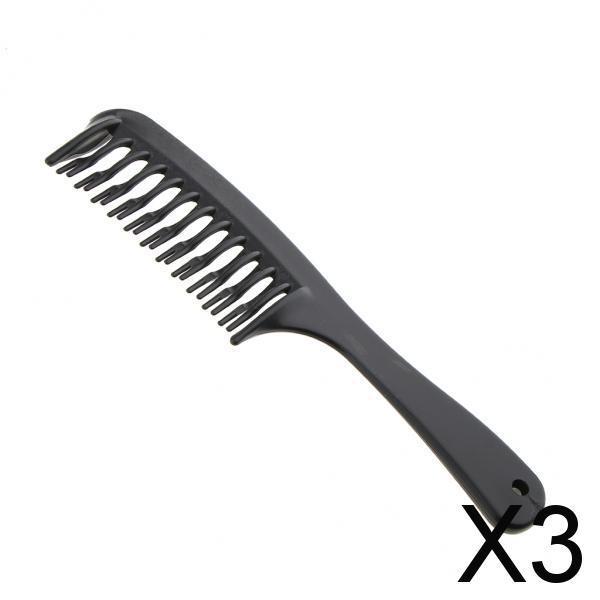 3xDouble Teeth Anti-static Hair Detangling Comb Barber Cut Hair Styling Brush
