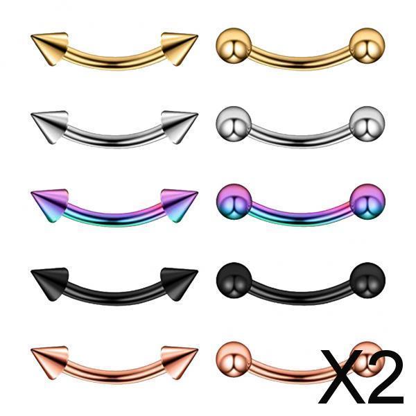 2x10Pcs 16G Stainless Steel Eyebrow Ear Lip Navel Ring Piercing Jewelry 6mm