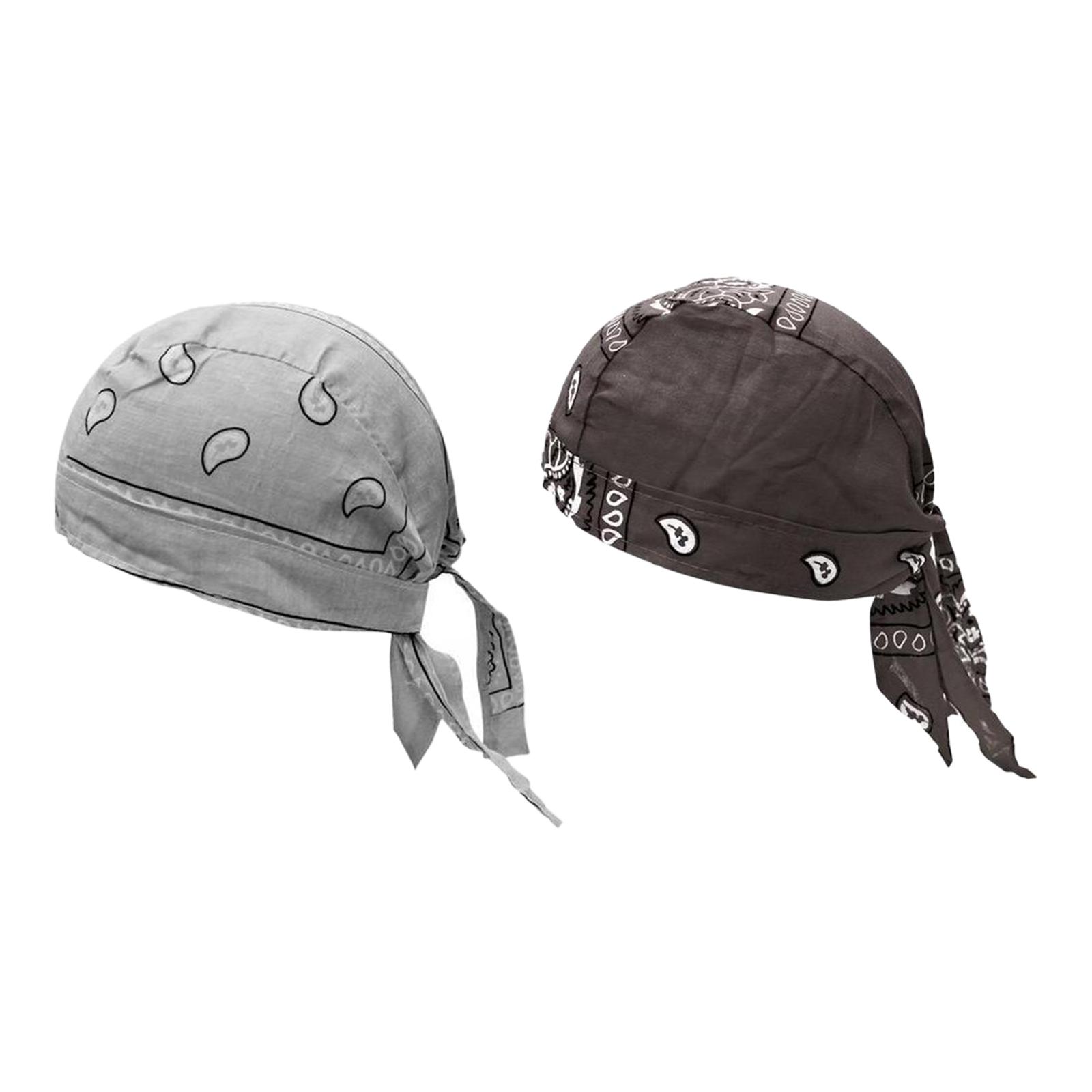 Cycling Pirate Hats Bandana Beanie Soft for Fishing  Brown Light Gray