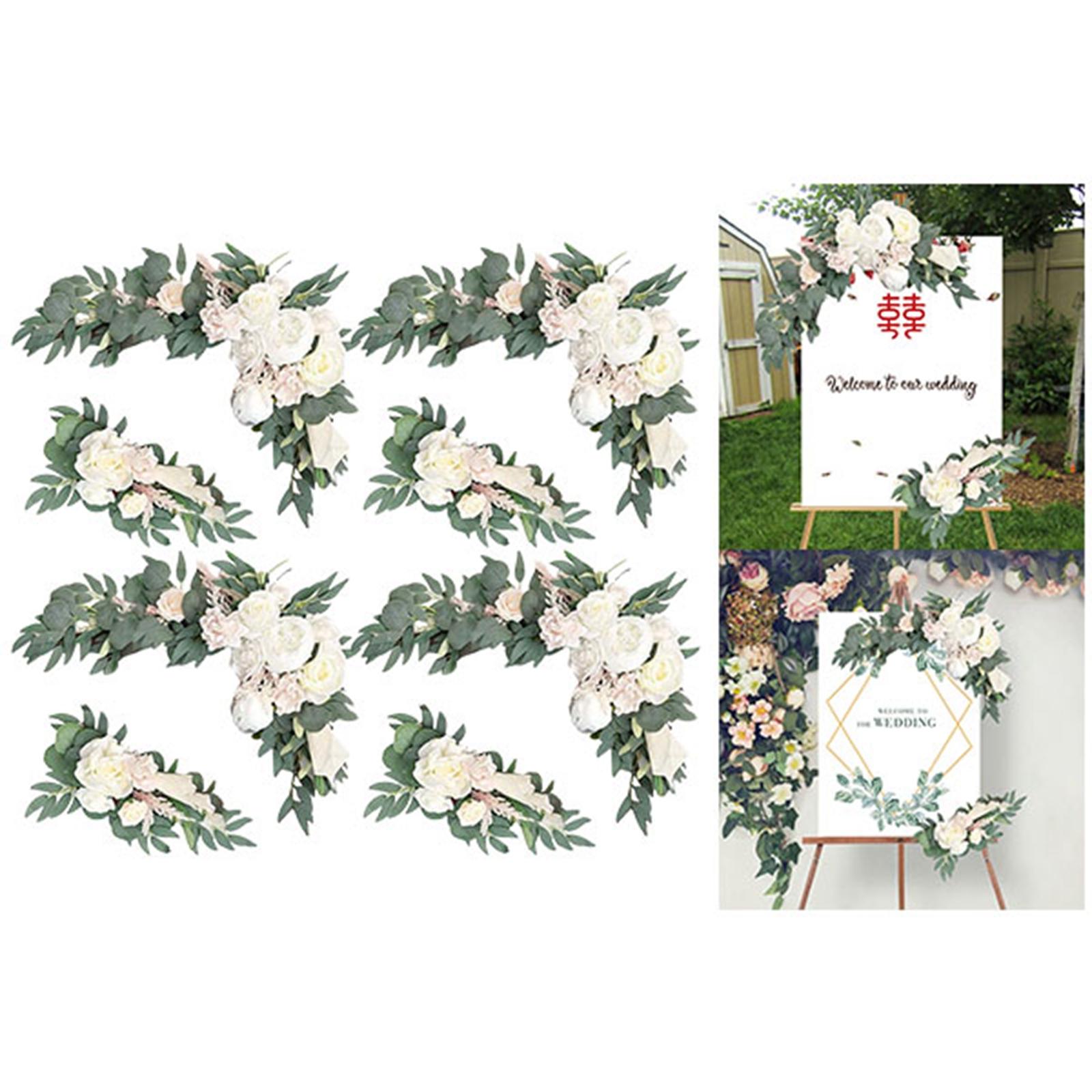 Flower Swag Green Leaves Hanging for Party  4 White