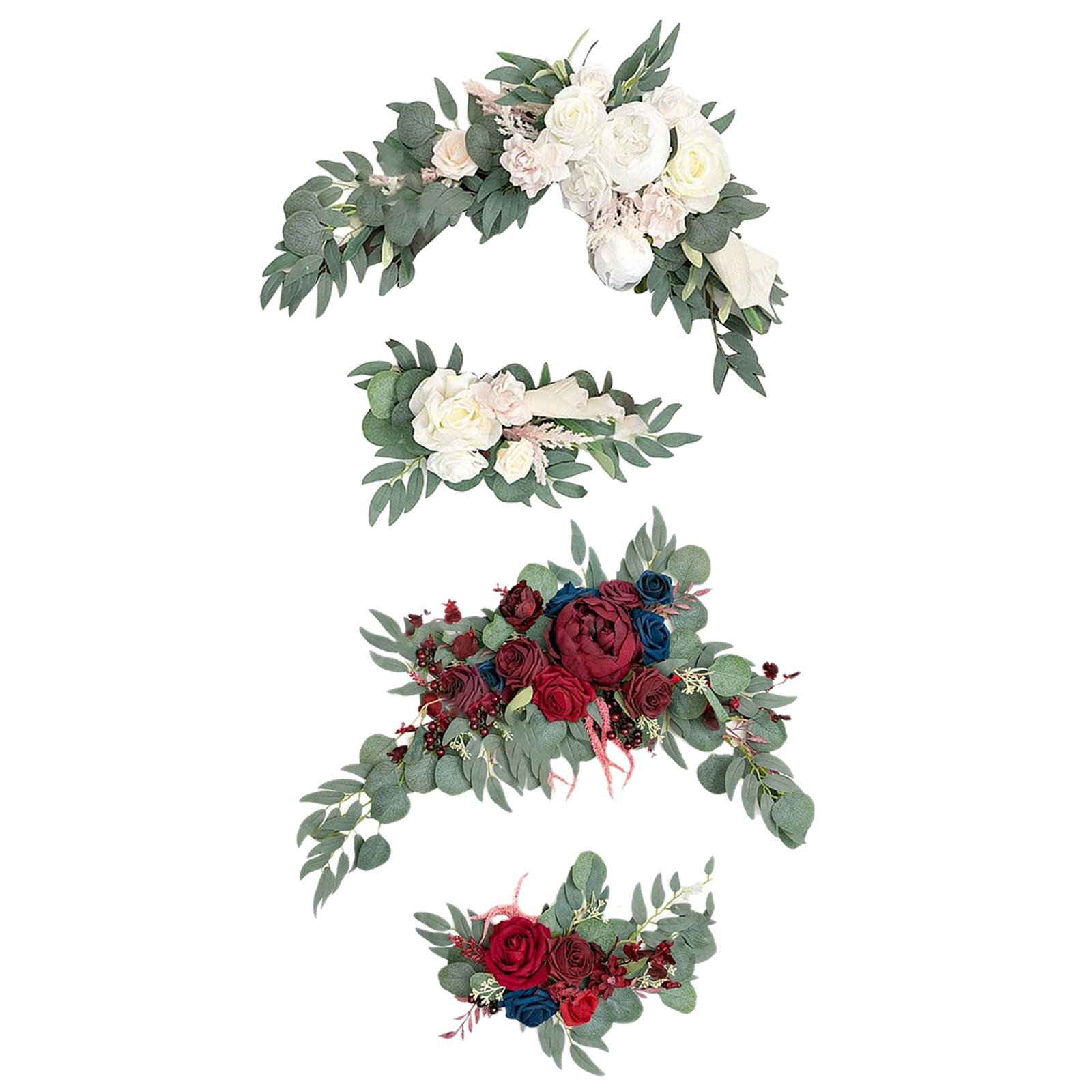 Artificial Flower Swag Hanging for Party  Red White