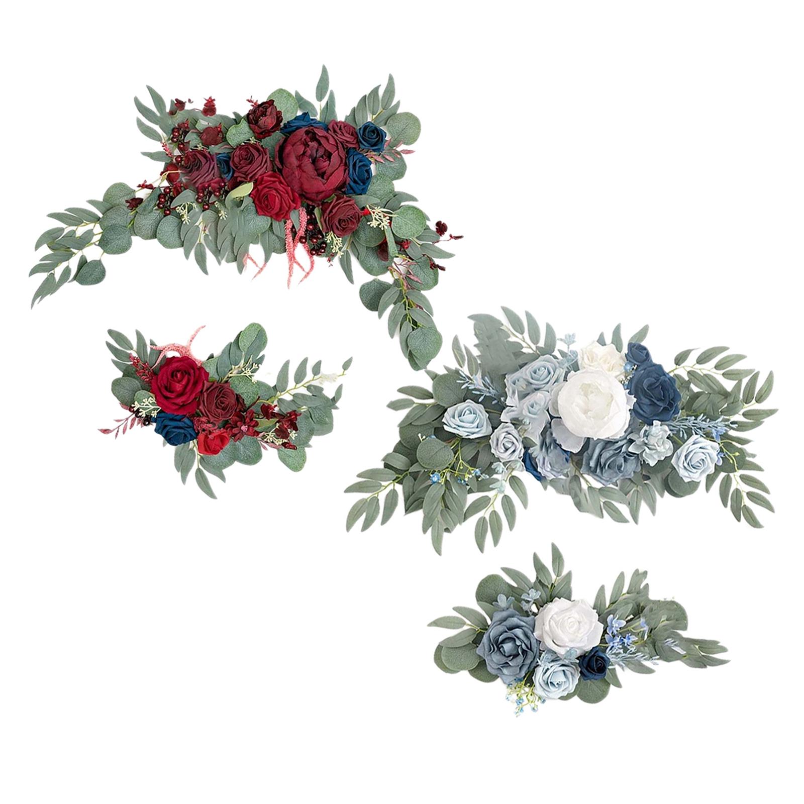 Artificial Flower Swag Green Leaves for Backdrop  Red White Blue