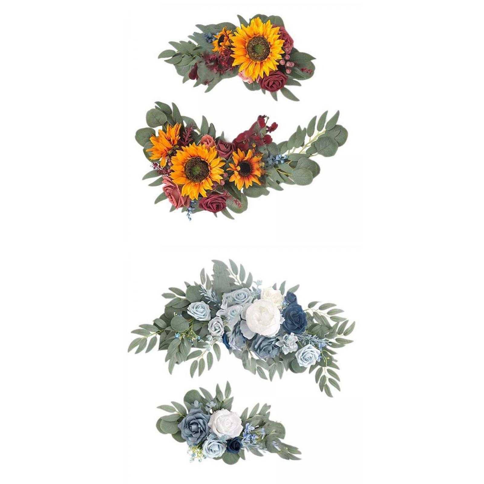 Artificial Flower Swag Green Leaves for Wedding  Yellow Red White Blue