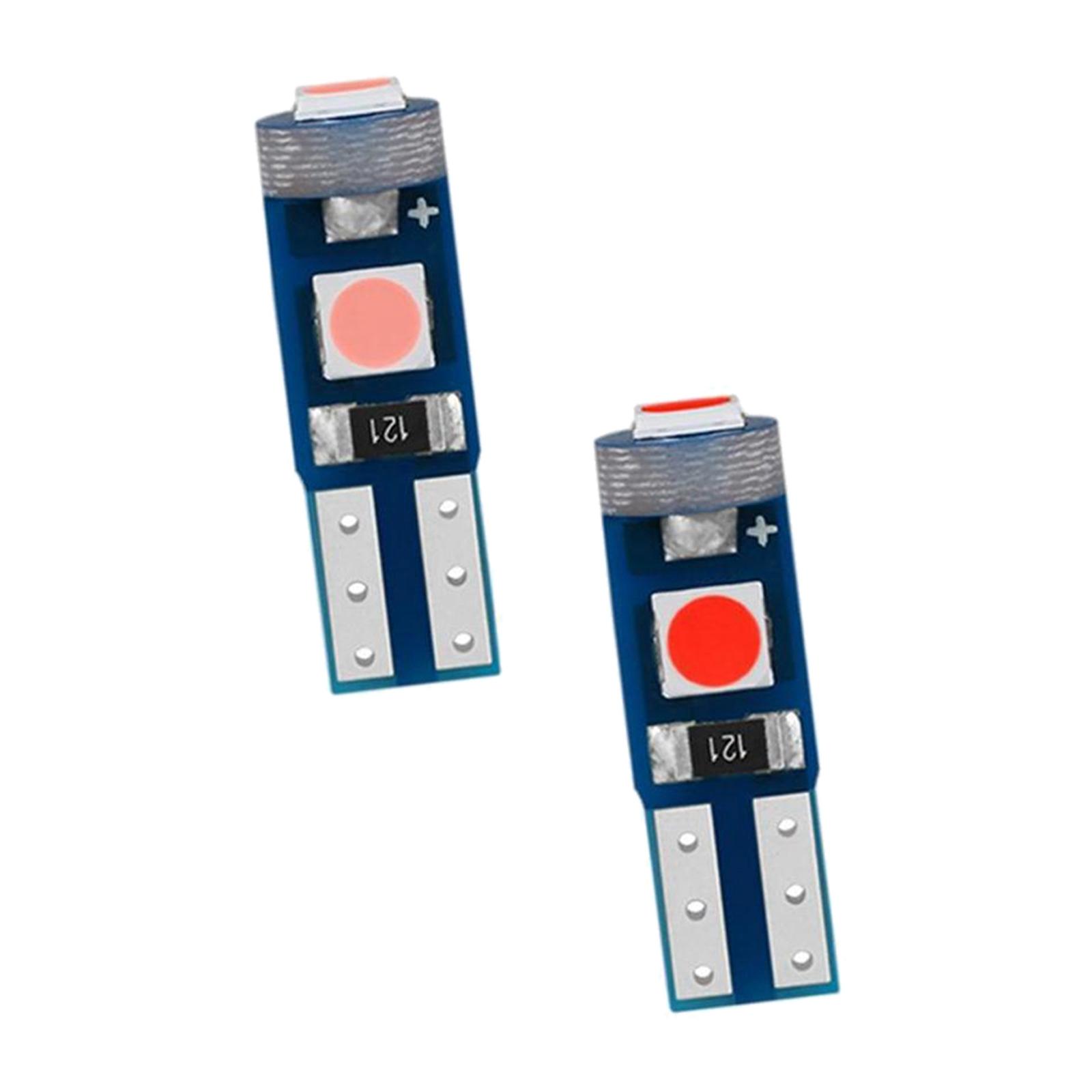 2pcs Car Motorcycle LED Dashboard Light T5 3SMD Indicator Fit