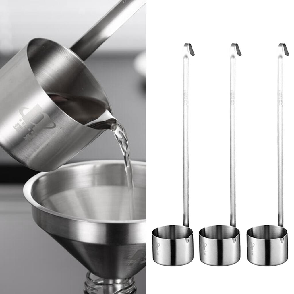 3pcs Wine Dipper Beer Pouring Measure Spoon Hanging Sauce Ladle 50ml