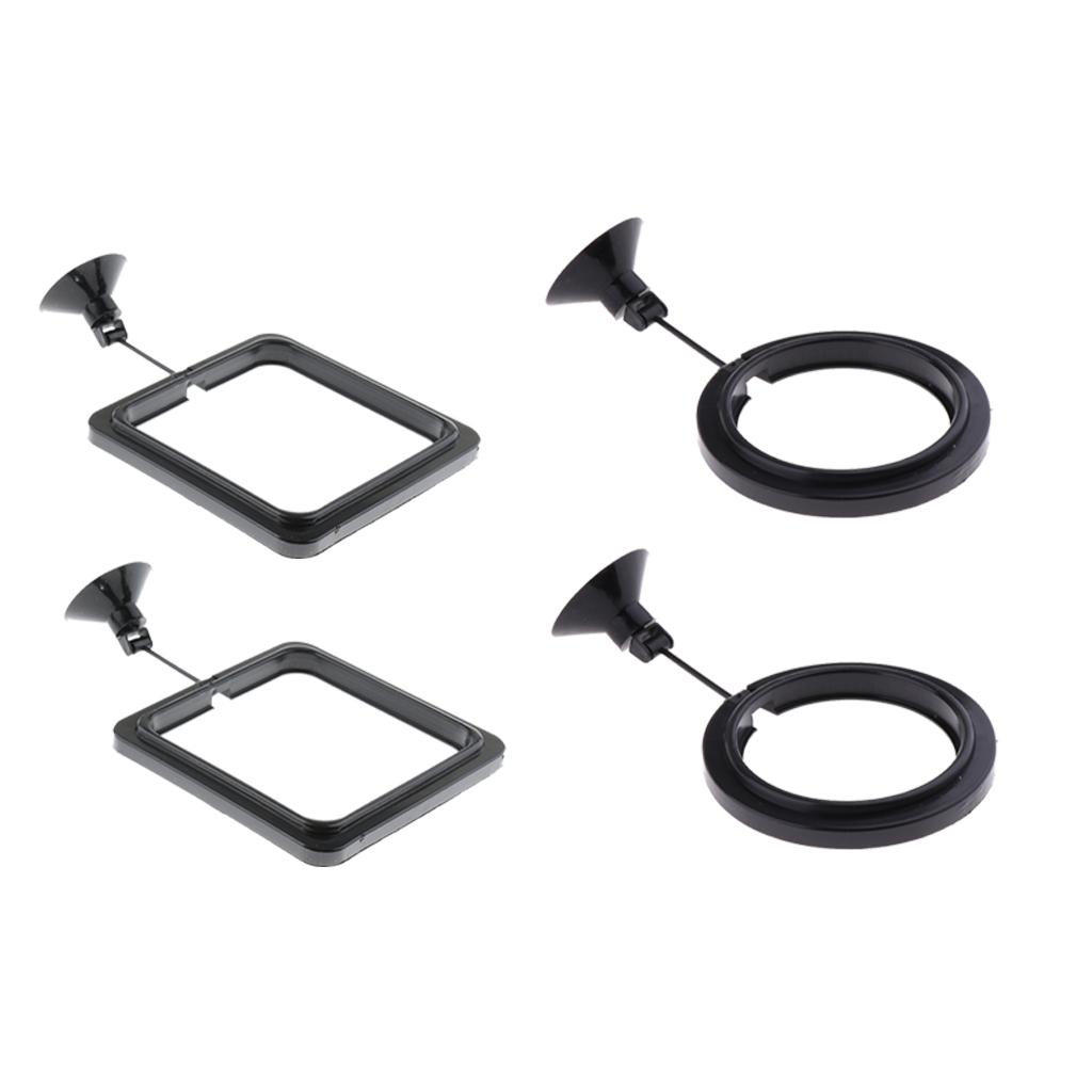 4 Pack Aquarium Fish Tank Food Feeding Ring Feeder Feeding Circle Square 
