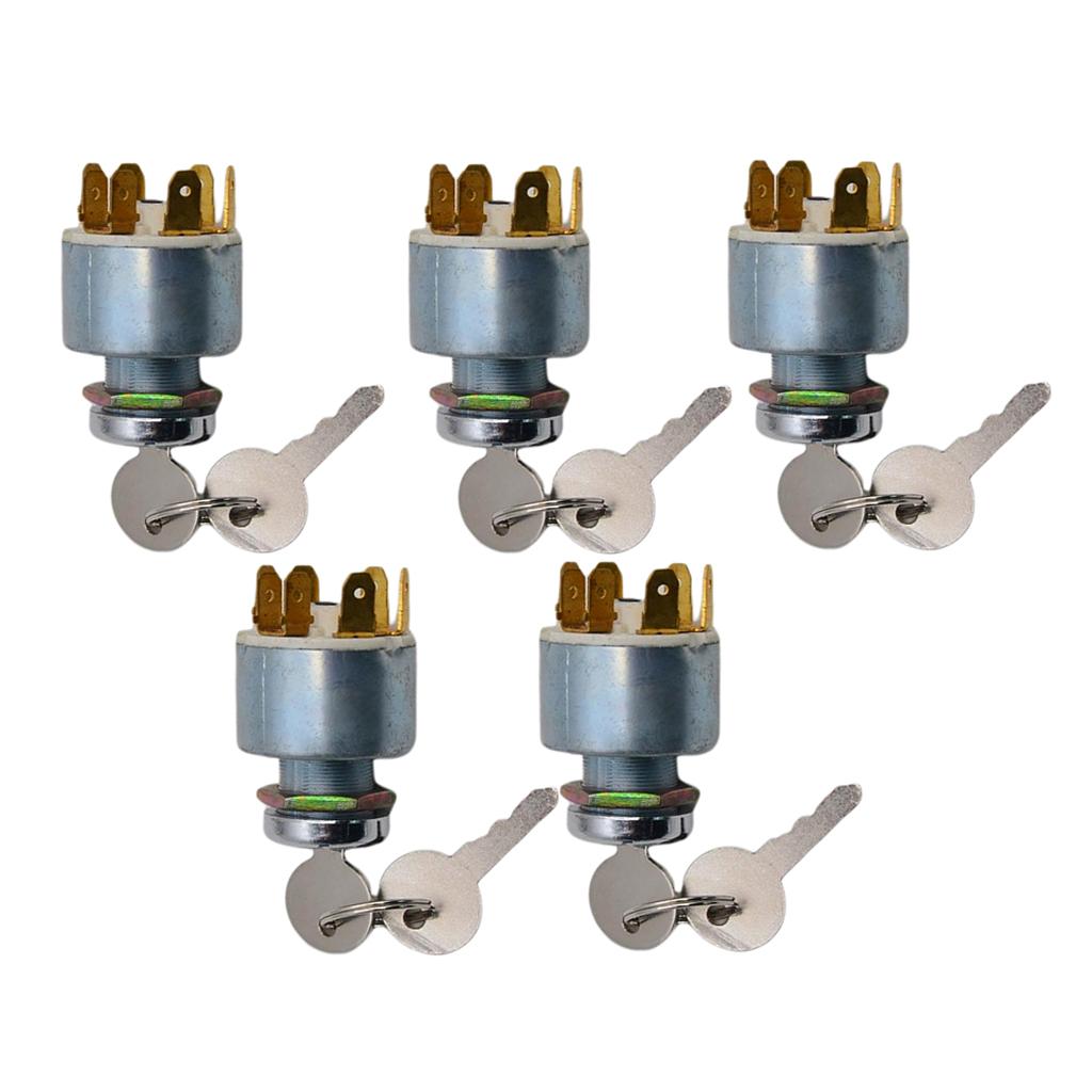 5Pcs Universal Ignition Barrel Key Switch Boat Car Bikes Kit Waterproof