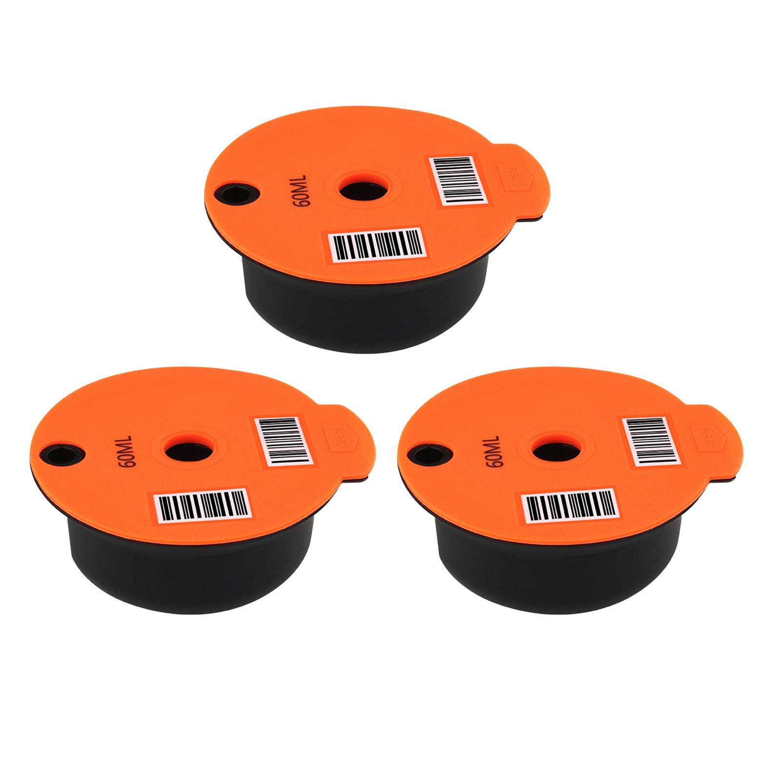 3x Reusable PP Coffee Capsule Pod Slicone Lid for  Tassimo 60ml