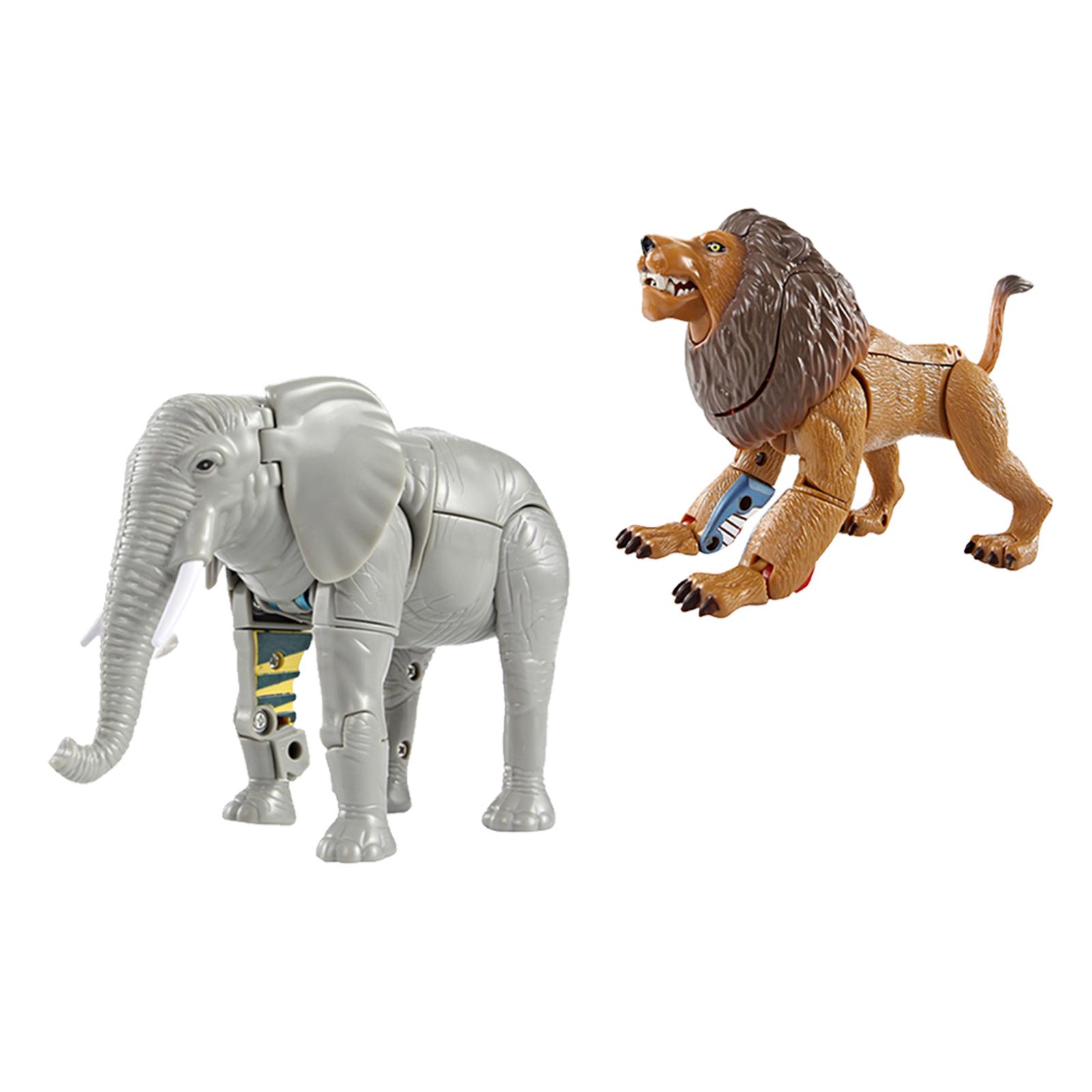 2pcs Transformation Animal Figures Toys Robot Educational Toys for Kids 