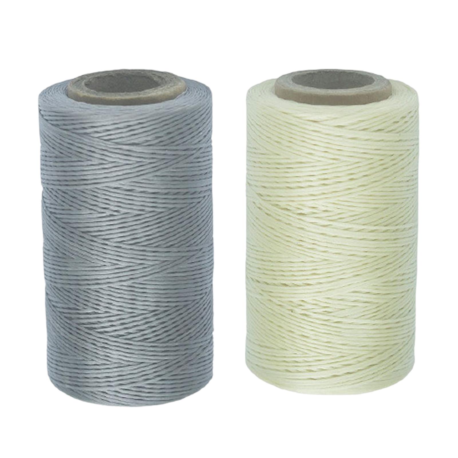 2 Rolls 260M 150D 0.8mm Flat Waxed Thread Sewing Stitching Leathercraft 