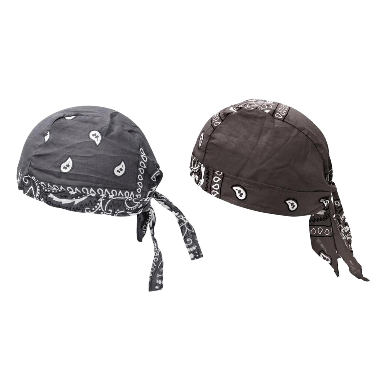 Cycling Pirate Hats Bandana Beanie Soft for Fishing  Brown Dark Gray