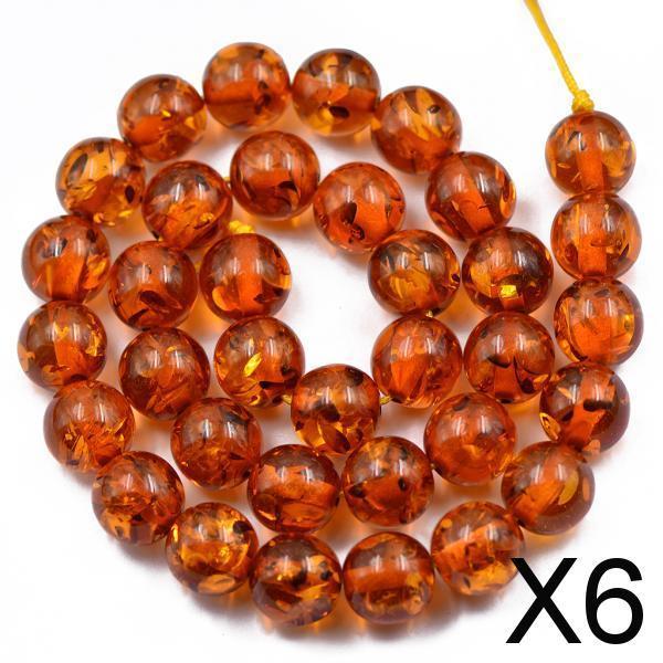 6x12mm Brown Resin Round Spacer Jewelry Making Loose Beads Strand 15.5Inch