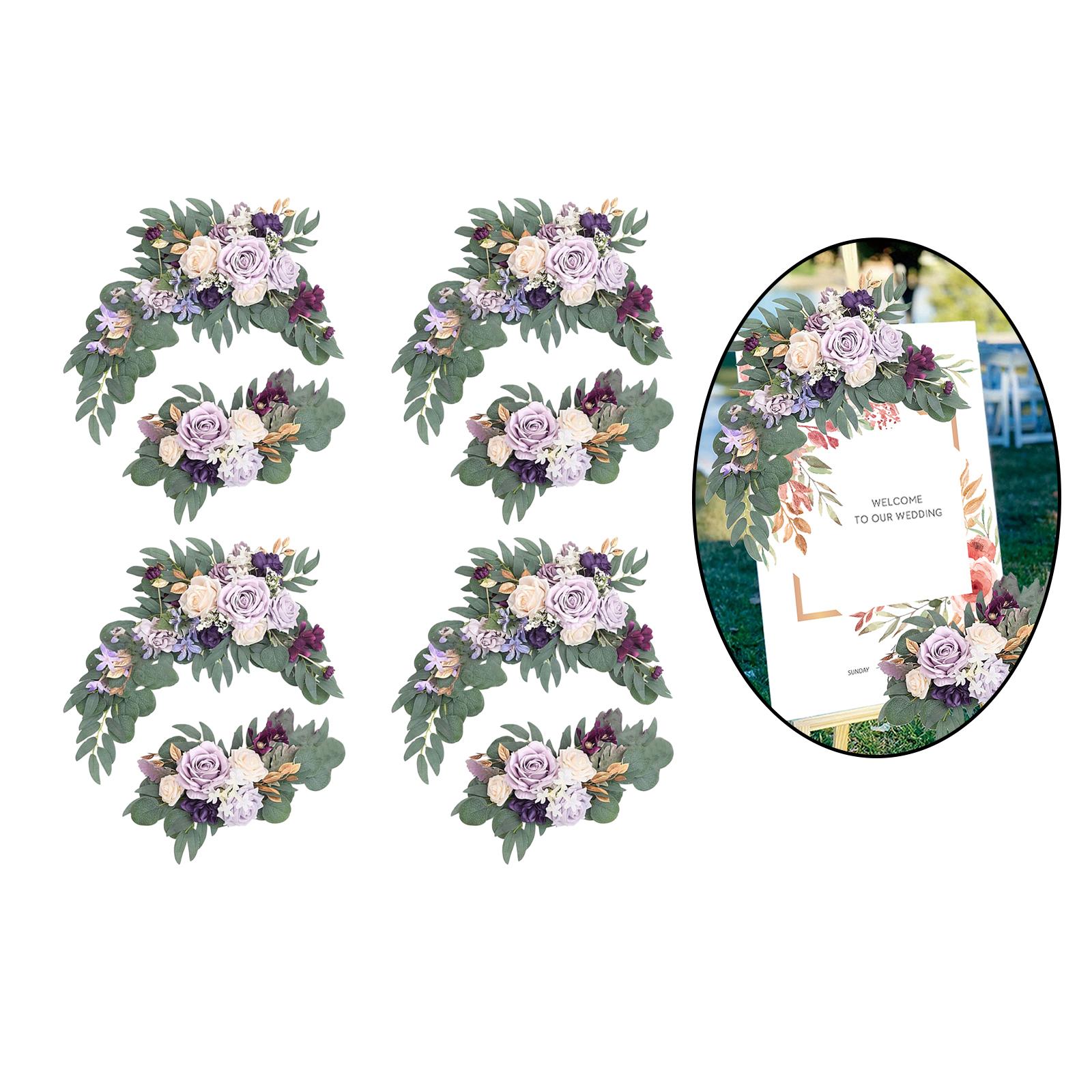 Artificial Flower Swag Green Leaves for Party Wedding   4 Blue White