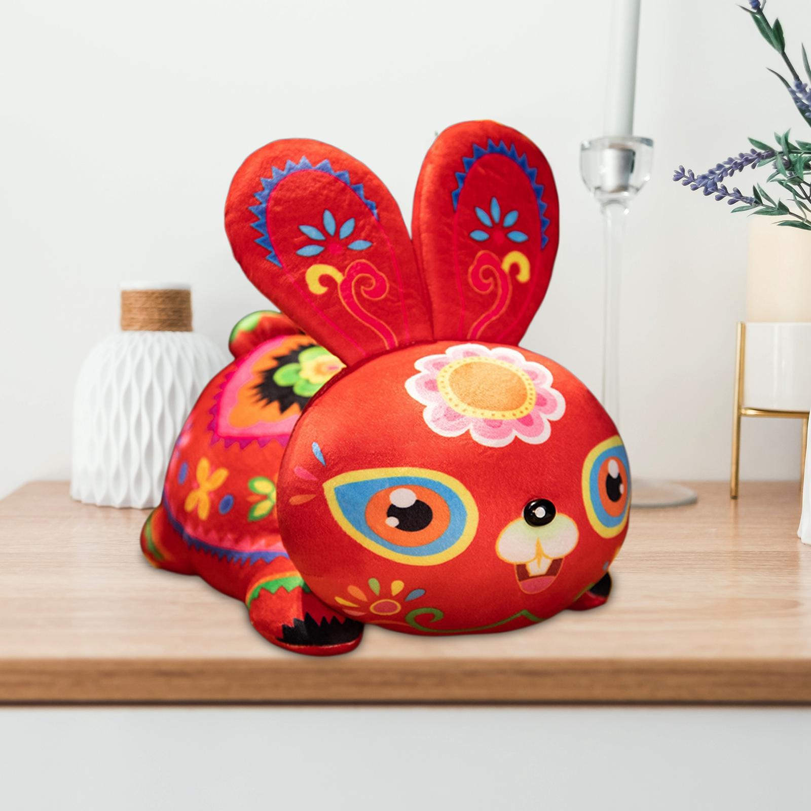 2pcs Rabbit Plush Toy Cartoon Ornament Animal Doll for New Year
