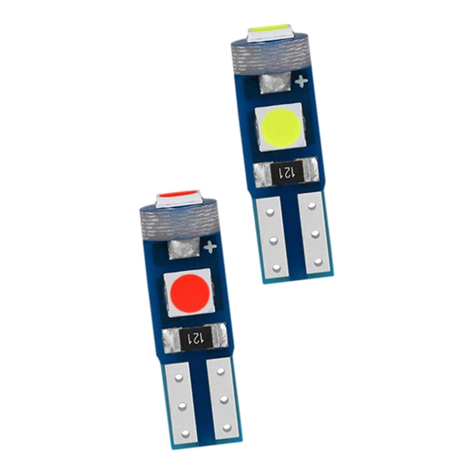 2pcs Car Motorcycle LED Dashboard Light T5 3SMD Indicator Fit