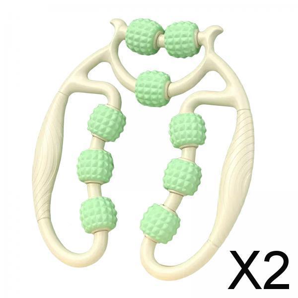 2xLeg Massager Stovepipe Device Neck Circular Leg Clamp Muscle Roller 9 Wheels
