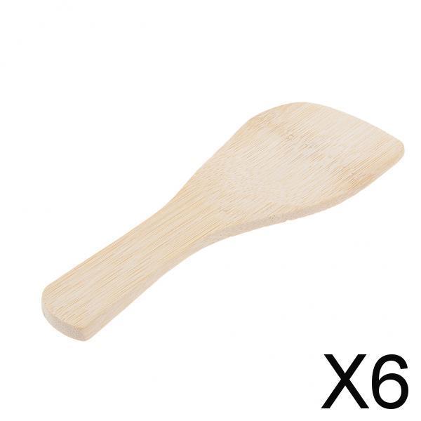 6xNon-stick Natural Wooden Shovel Spatula Turner Wood Cooking Utensil Tool