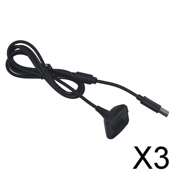3xUSB Charging Cable Gamepad Charger for  360 Wireless Games Controller Black