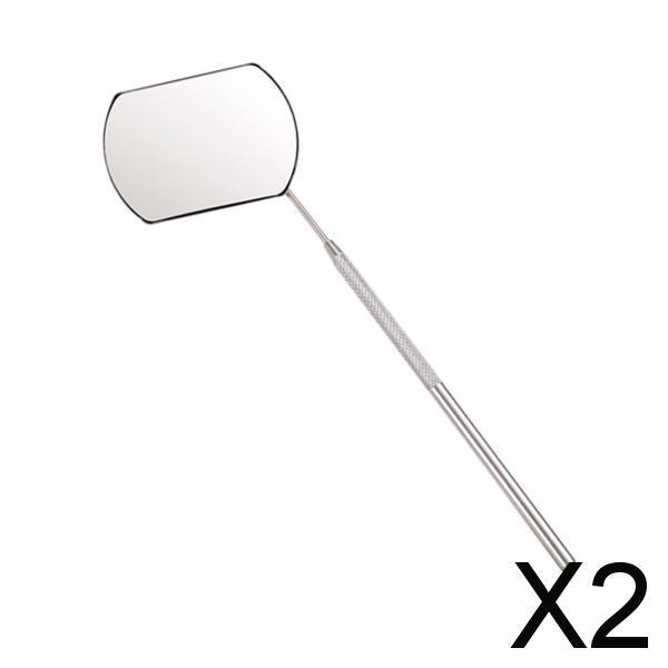 2xStainless Steel Mirror for Checking Eyelash Extension Applying Tools Silver