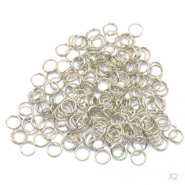 Bulk 400pcs Silver Plated Split Key Ring Chain Loop Findings Connectors