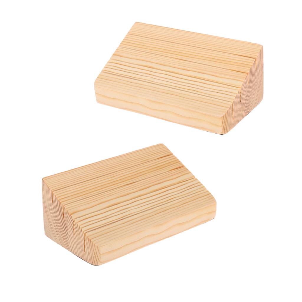 2Pcs Trapezoid Wooden Playing Card Base Holder Organizer For Kids Adults 