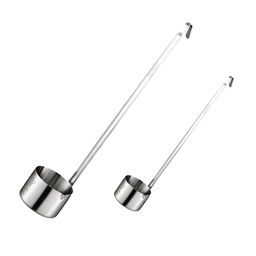 2pcs Wine Dipper Beer Pouring Measure Spoon Hanging Sauce Ladle 50ml+125ml