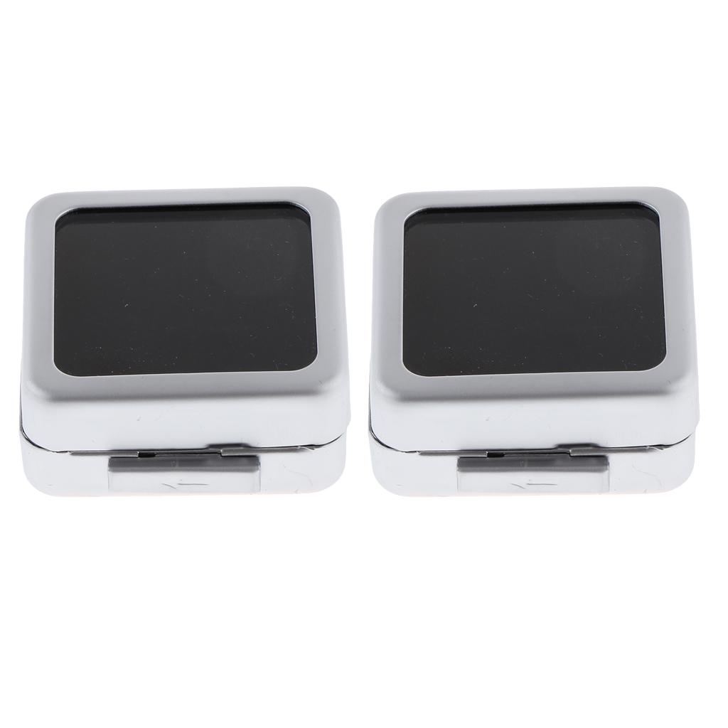 2x Metal Jewelry Gift Box Loose Diamond Box Jewelry Organizer Matte Silver