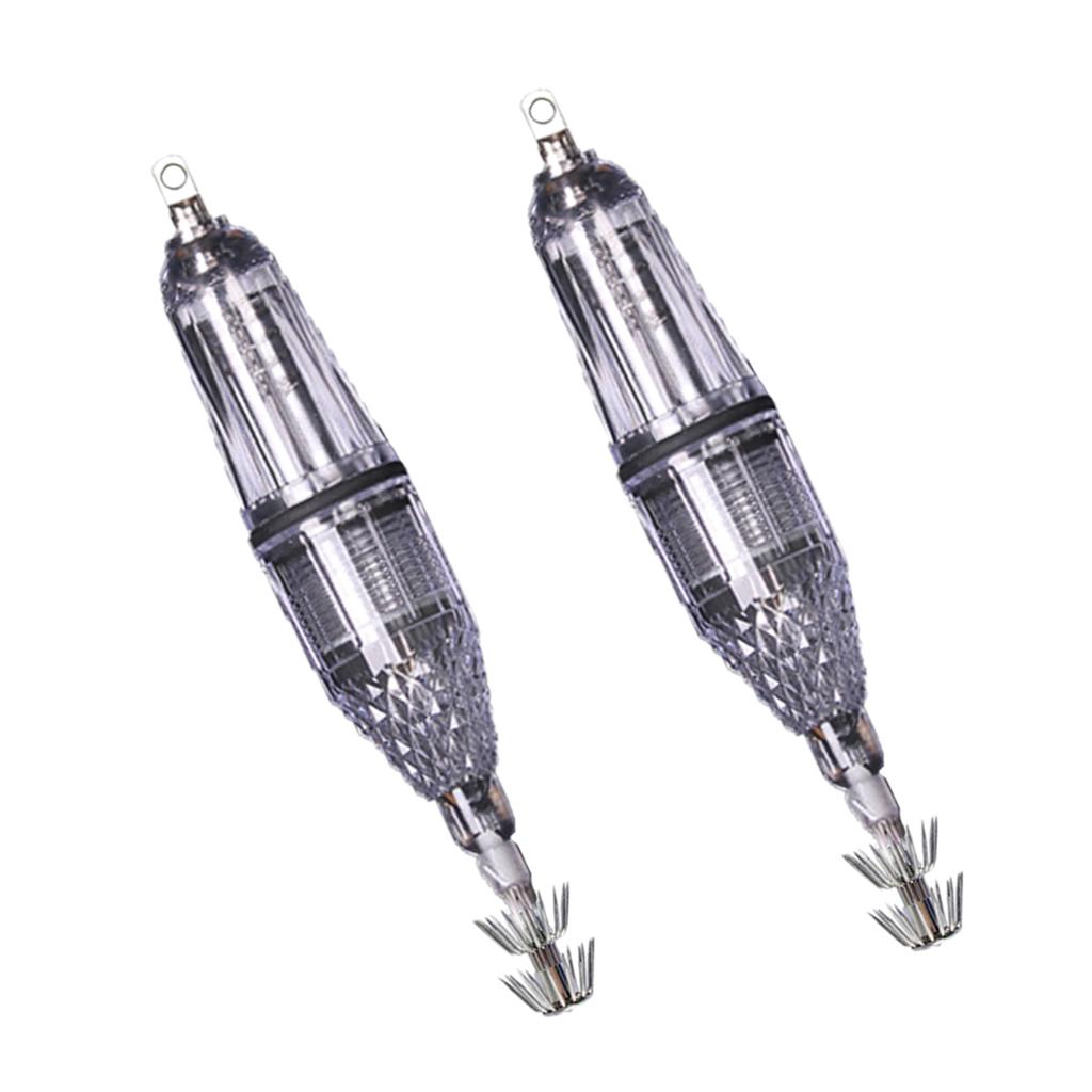 2 Packs Luminous Octopus Squid Jig Hook 12cm Saltwater Fishing Lure Bait