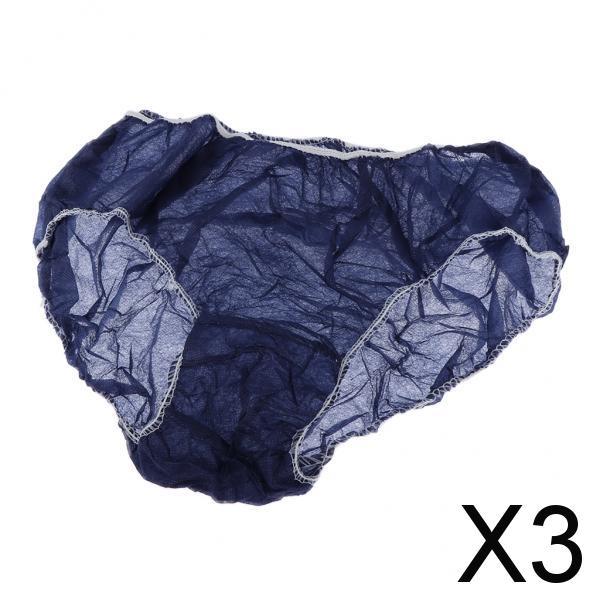 3x50pcs Nonwoven Underwear Panties Handy Briefs for Travel Hotel Spa Blue