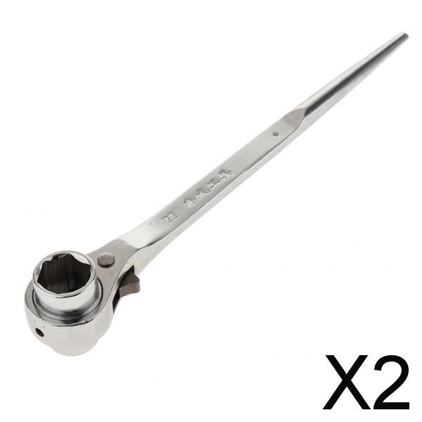 2xHexagon Scaffold Podger Ratchet Spanner Ratcheting Socket Wrench - 19-22mm