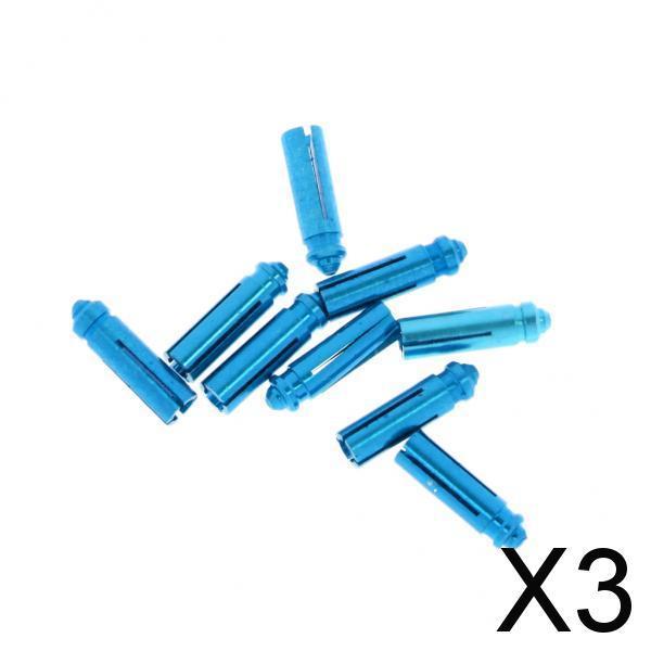 3xSet of 9 Pieces Anodised Aluminum Dart Flight Savers / Protectors Blue