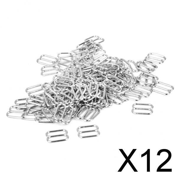 12x100pcs Metal Bra Strap Adjuster Slider/ Hooks Lingerie Sewing 10mm 8 Shape