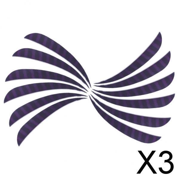 3x12pcs 4inch Archery Feathers Fletches Right Wing Parabolic Cut Shape Purple