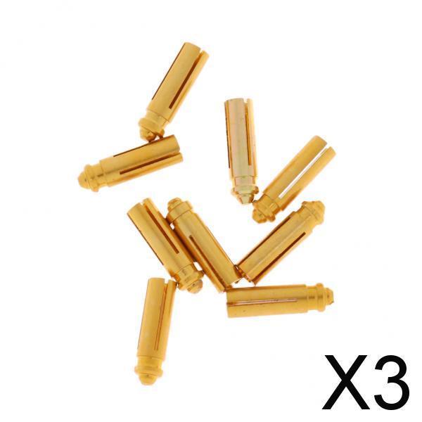 3xSet of 9 Pieces Anodised Aluminum Dart Flight Savers / Protectors Gold