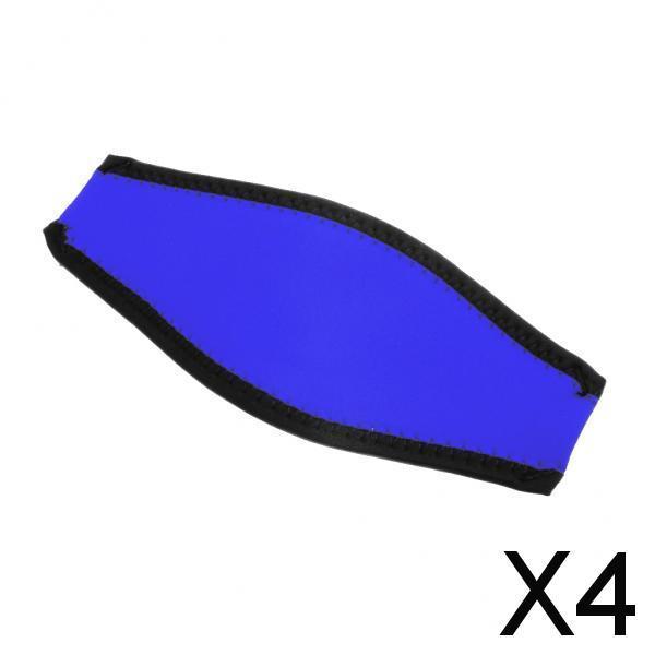 4xScuba Diving Snorkel Mask Neoprene Cover Padded Protection Strap Royal Blue