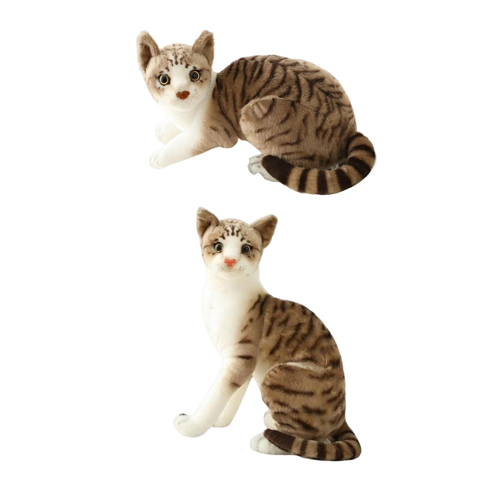 2x Simulation Siamese Cats Animal Plush Padding Stuffed for Birthday Gifts