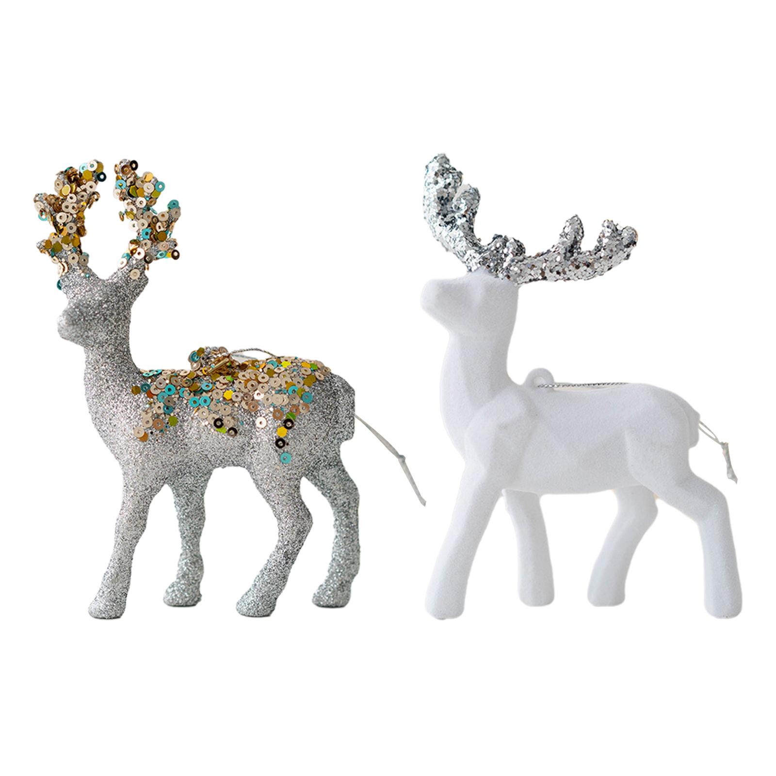 2Pcs Elk Christmas Tree Decoration for Xmas Tree 