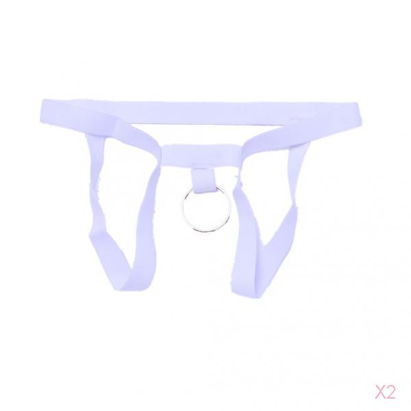 Sexy Mens G-string Underwear Hollow Ring Pouch Jockstrap Thong Briefs White
