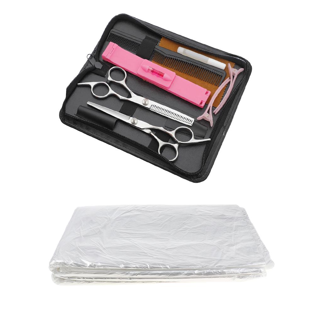 Professional Salon Hair Cutting Cape Shawl Scissors Comb Styling Tools Kit