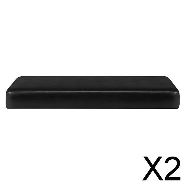 2xWaterproof PU Leather Sofa Seat Cushion Cover Protector Black_3 Seater